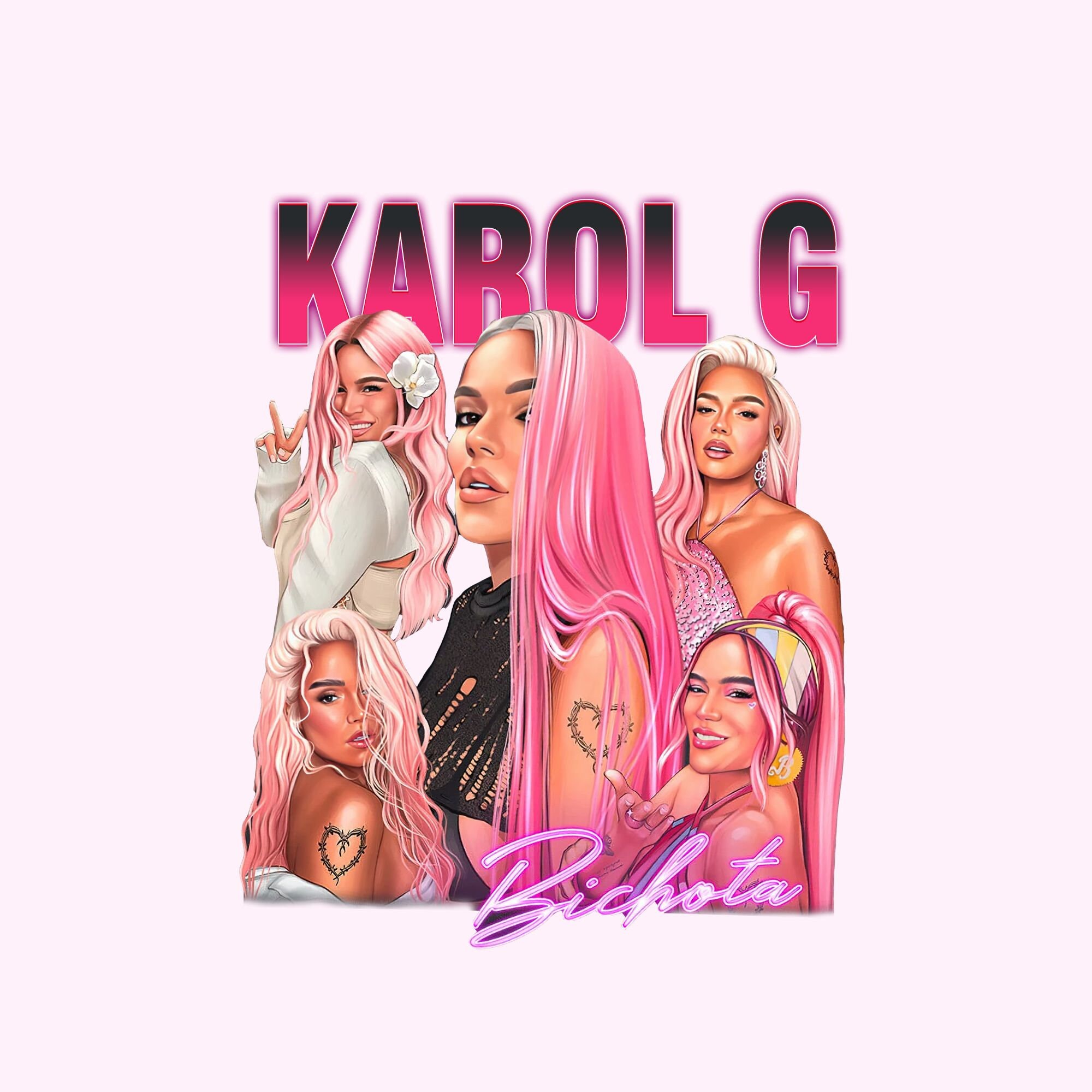 Karol G Pink New Album Cover Png for Bichota Season Fans for Etsy
