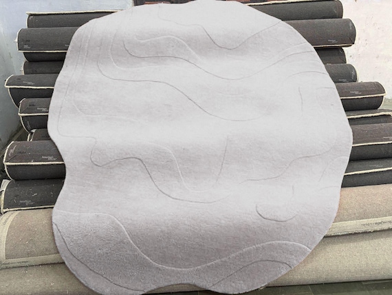 Textured Orange High-Low Rug, Modern Abstract Hand-Tufted Rug, and Sculptural Orange Wool Rug for Home Decor and Office By- YDC