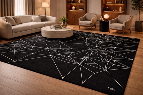 Luxurious Viscose Rug: Modern Geometric Design in Diamond Pattern" for Home Decor, Living Room Rug, Bed Room Rug Mfd By -YDC