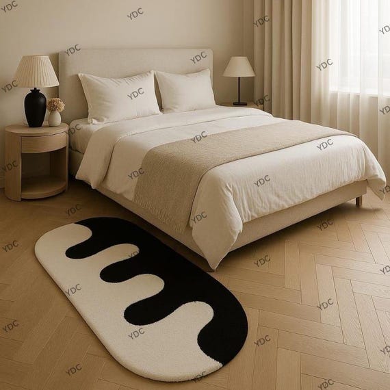 Kids Pink Wave Rug | Hand Tufted Wool Carpet | Modern Nursery Floor Decor