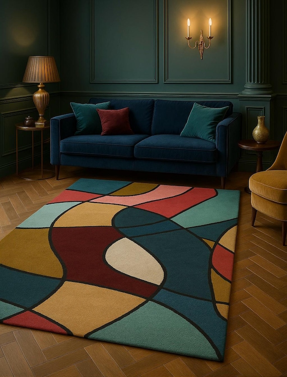 This captivating hand-tufted rug Woven Dreamscapes: A Journey Through the Mind's Eye" for Home Decor and Office By- YDC