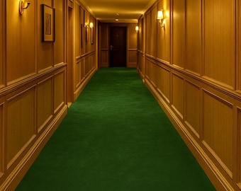 Alfombra verde de pared a pared, alfombra personalizada de lana de Nueva Zelanda tejida a mano para toda la habitación.