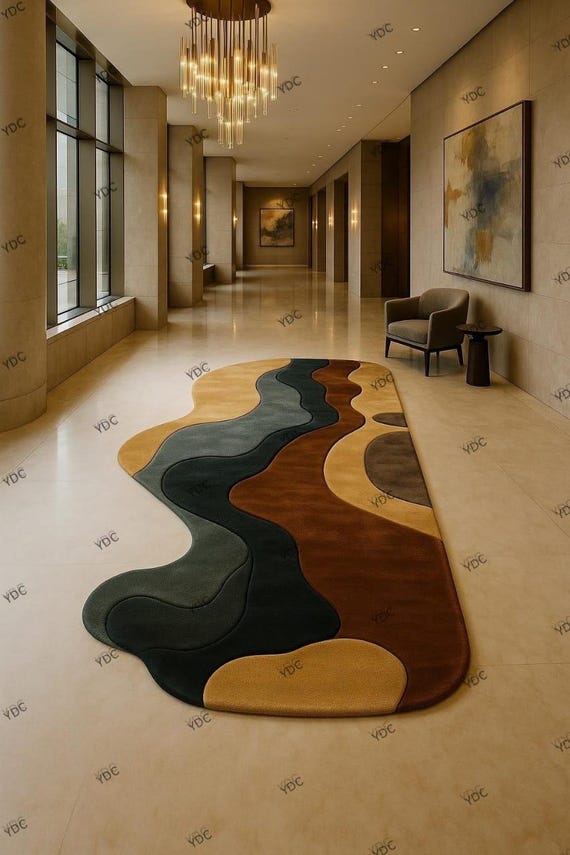 Irregular Abstract Modern Hand Tufted Wool Rug | Luxury Contemporary Area Rug