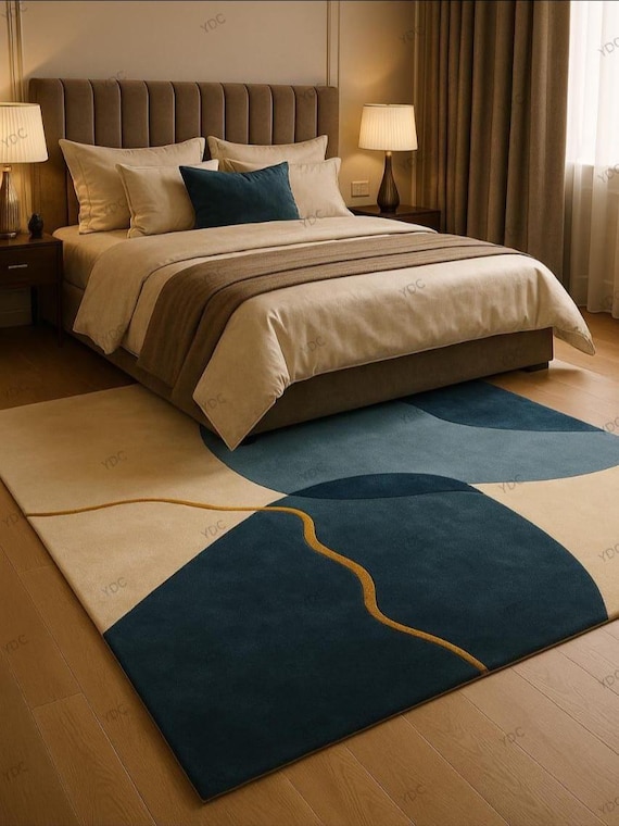 Luxurious 100% Viscose  Rug with Bold Black Border" Hand Tufted Rug for Home Decor ,Kids Room Rug, Living Room Rug, Bed Room Rug Mfd By -YDC