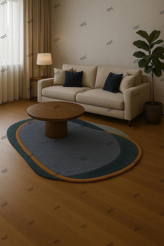 Irregular Abstract Design Hand Tufted Wool Rug : Modern Large Area Rug