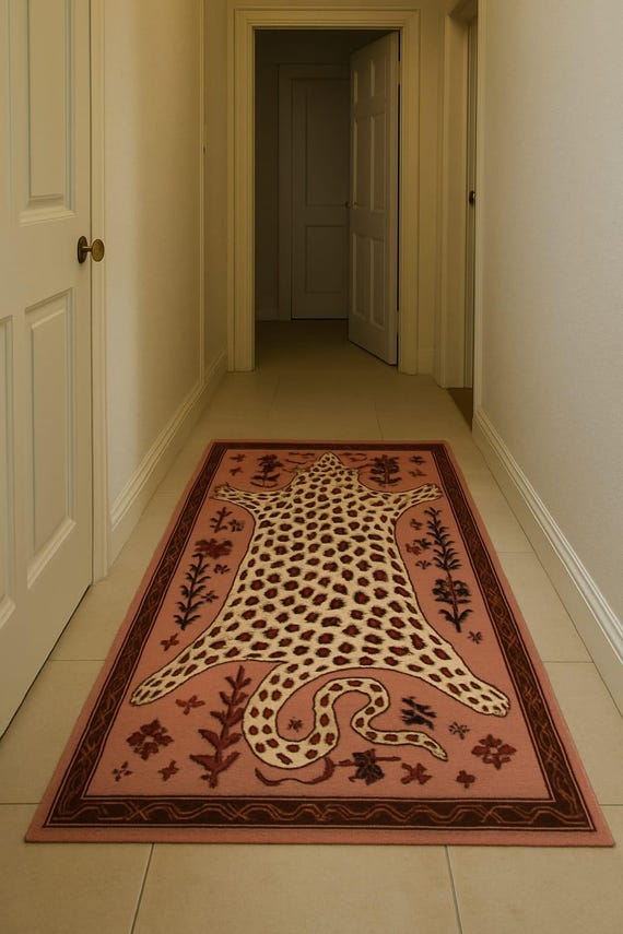 Hand Tufted Leopard Wool Rug: Whimsical Artisan Design