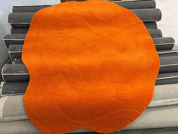 Irregular Abstract Wave Hand Tufted Rug – Wool Modern Area Rug