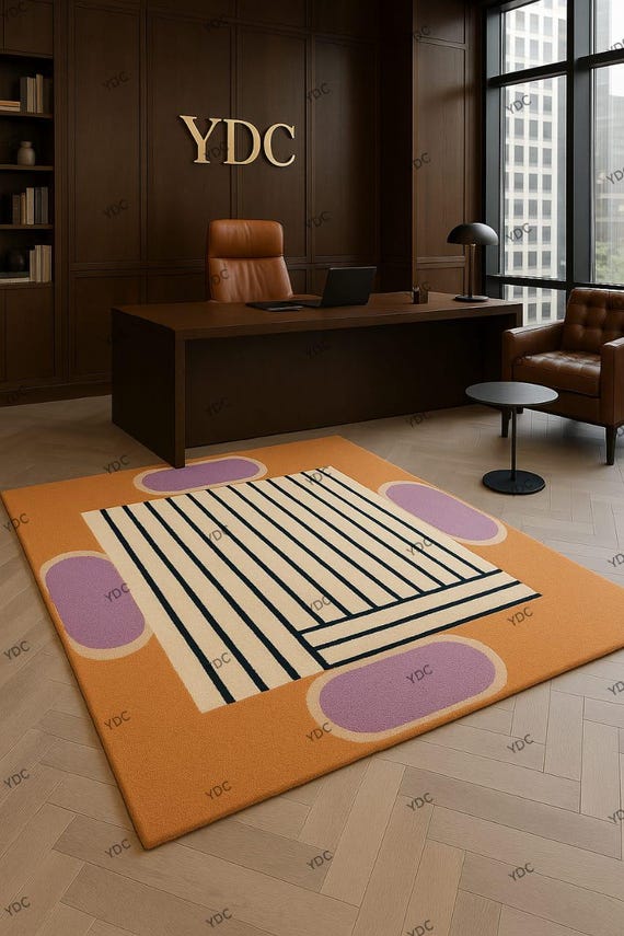 Hand Tufted Modern Abstract Rug, Wool Designer Area Rug for Living Room