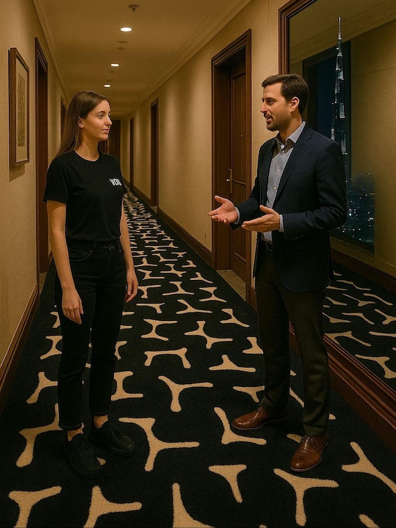 Modern Geometric Wool Rug | Hand Tufted Black Ivory Carpet | Luxury Pattern Floor Decor