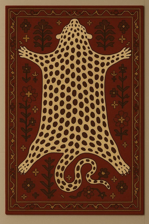 Octavia Leopard Handtufted  Wool Rug A Bold Statement For your Home Decor Kids Room, Living Room ,Bed Room, Custom Area Rug By-YDC