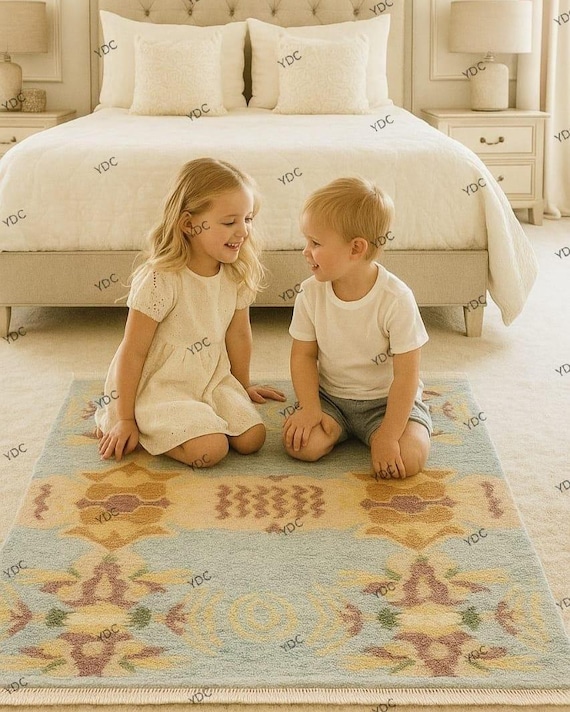 Hand-Knotted Rust Oushak Rug A Touch of Timeless Elegance Turkish Rug with Traditional Floral Motifs Rug for Home Decor, Made By-YDC