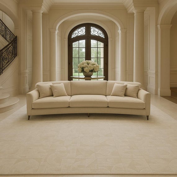 Luxurious Textured Off- White Hand Tufted Wool and Viscose Rug for Home Decor Rug Living Room, Bed Room ,Kids Room Rug, Courtyard Rug -YDC