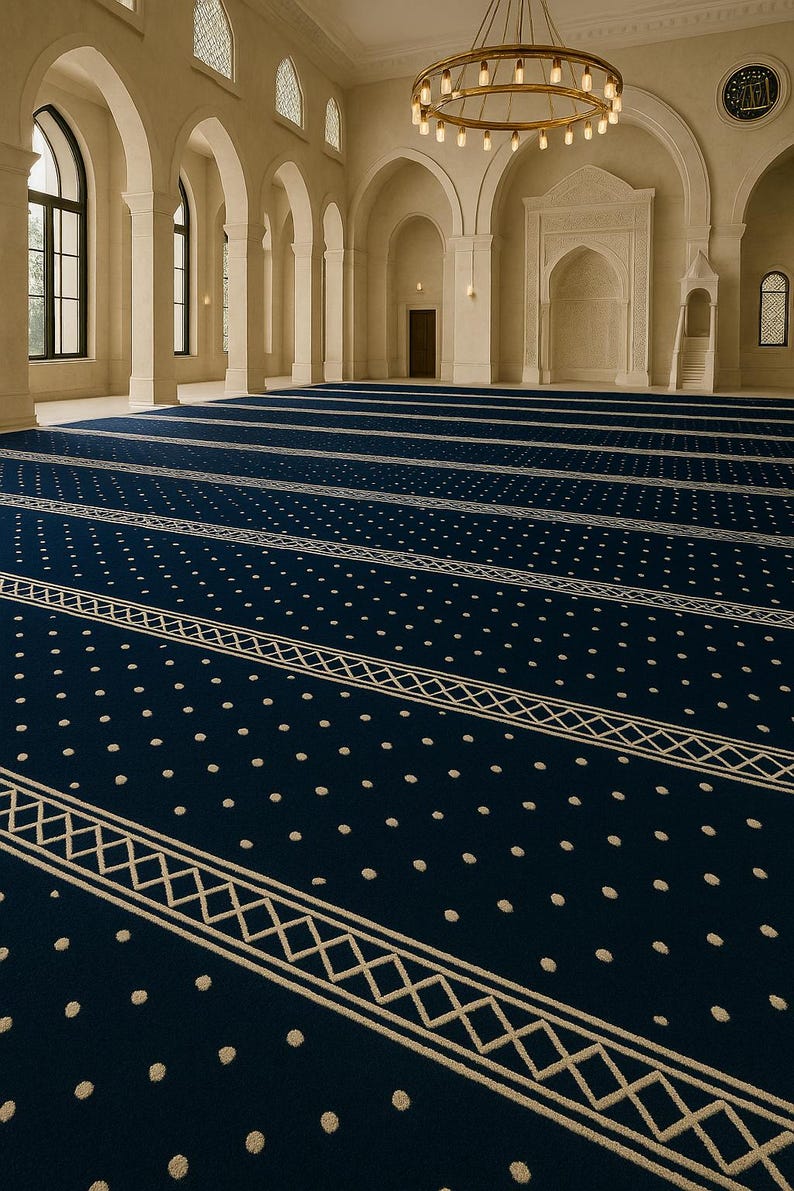 Islamic Geometric Mosque Carpet New Zealand Wool Prayer Hall Rug - Etsy
