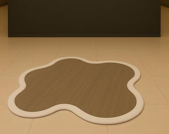Irregular Hand Tufted Area Rug – Minimal Organic Shape Wool Carpet