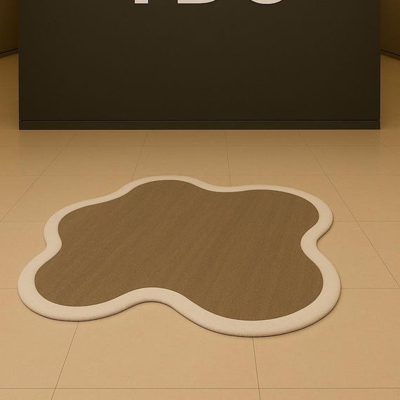 Irregular Hand Tufted Area Rug – Minimal Organic Shape Wool Carpet