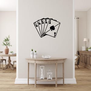 Cartes à jouer de poker en plastique uniques, décoration de statue à suspendre, oeuvre d'art murale moderne, décoration d'enseigne pour salon, salle de jeux