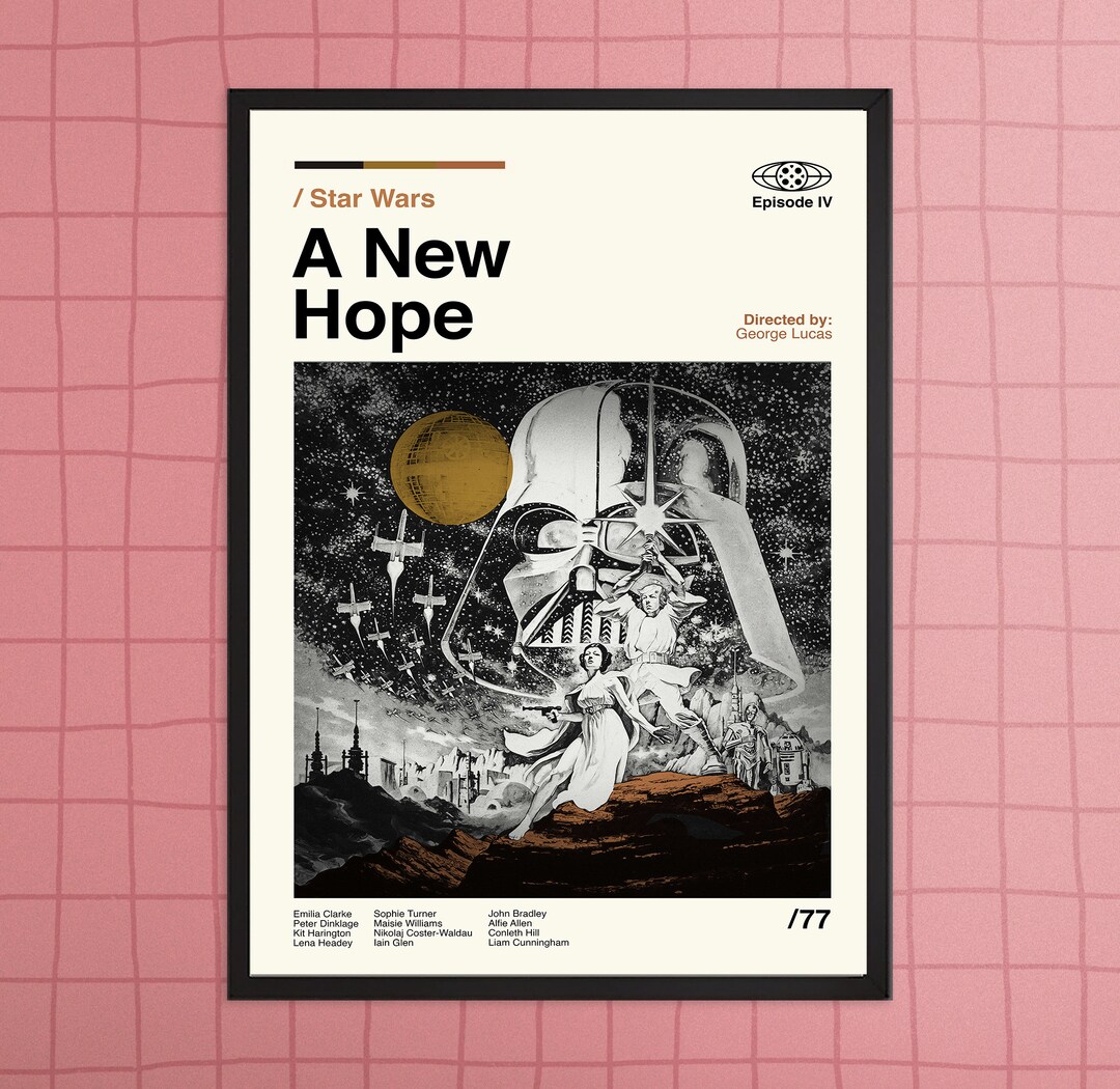 A New Hope Poster A New Hope Art Star Wars Movie Poster - Etsy