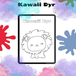 Kawaii Style Coloring Book for Kids, Animal Coloring Pages, Digital Download, Ready to Print, Early Education, Fun Activities, 24 Pages