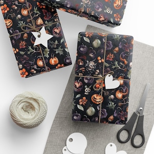 Halloween Gift Wrap Roll, Unique Wrapping Paper, Spooky Halloween Decorations, Fall Celebration Supplies, Trick or Treat Wrapping