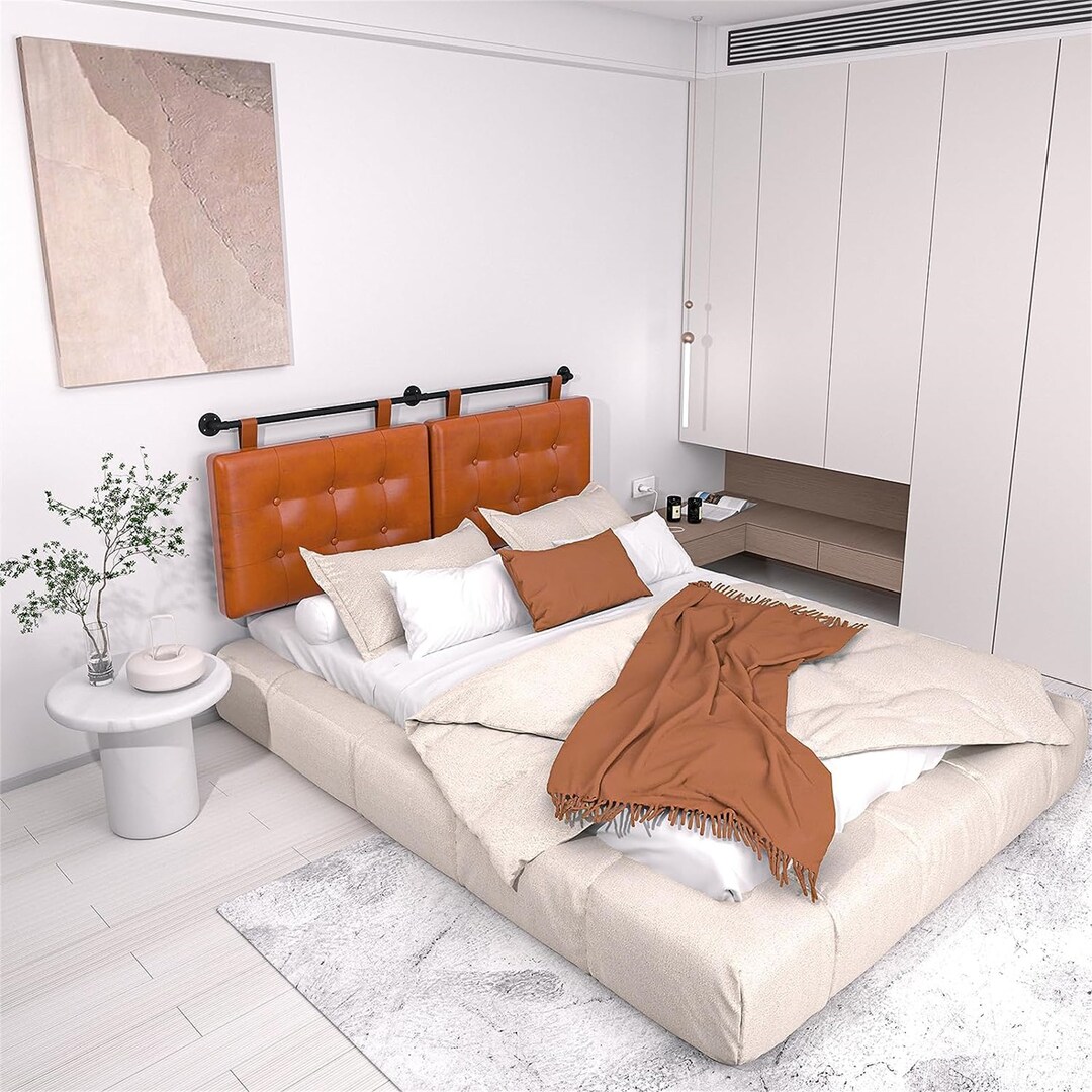 Wall Mounted Headboard Queen Bed With PU and Etsy