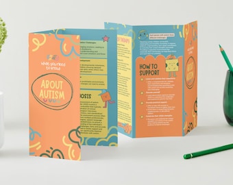 Printable Editable Autism Awareness Brochure | Informative Pamphlet | Support and Resources for Families