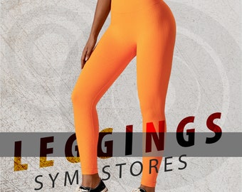 Leggings de yoga taille haute sans couture - Leggings de sport pour femme, collants de fitness avec contrôle du ventre - Idéal pour la course à pied et l'entraînement.