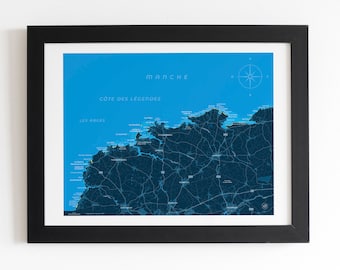 Carte Côte des Légendes et les Abers - 50x40 cm