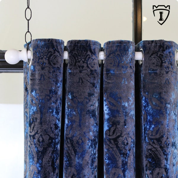 Jacquard Tie-dyed Velvets, Curtain for Bedroom and Living room, 12 different design, Rod Pocket Curtains, Pleated Custom Curtain Panels