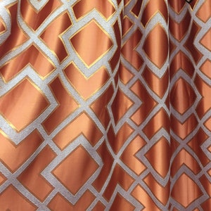 Pinch Pleat Lattice Jacquard Patterns, Curtain for Bedroom and Living room, 8 Color Options, Pleated Custom Curtain Panel,Extra Long Curtain
