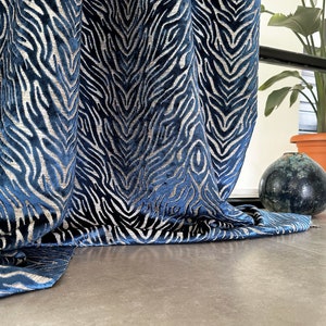 Animal Jacquard Pattern, Zebra Pattern Curtain for Bedroom and Living room, 8 Color Option, 5 Heading Types, Custom Curtain Panel