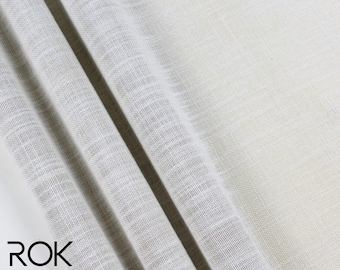 Natural Linen Look Curtain, Sheer Textured Drapes, Custom Size Window Treatment, Neutral Cream Curtain Panel,Light Filtering Modern Curtains