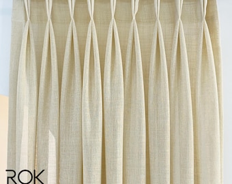 Pleated Wool Sheer Curtains, Natural Soft Sheer Drapes, 17 Color Options, Custom Window Panels, Wool Sheer Curtain, 9 Hanging Styles
