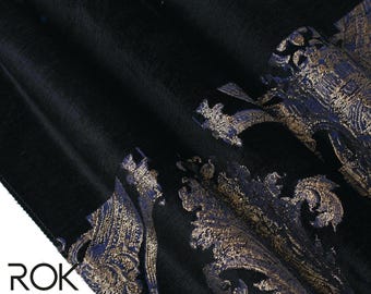 Damask Chenille Jacquard Curtains, Border Design Drapery Panel, Custom Size Curtain, 6 Color Options, Elegant Living Room & Bedroom Window