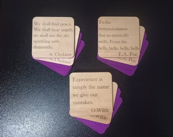 Famous Author Quotes Set of 4 Coasters