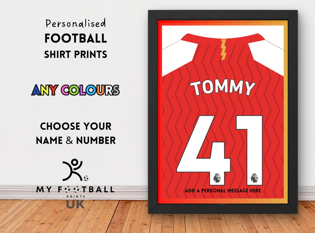 Personalised Football Shirt Print Arsenal Poster Football Etsy