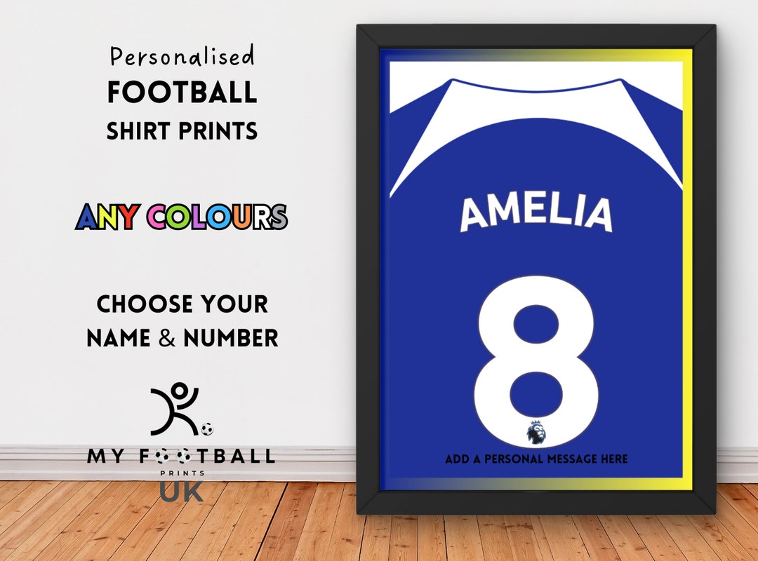 Personalised Football Shirt Print Chelsea Poster Football Etsy