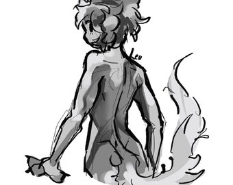Custom Sketch Art Commission: Furry, Humanoid, OC