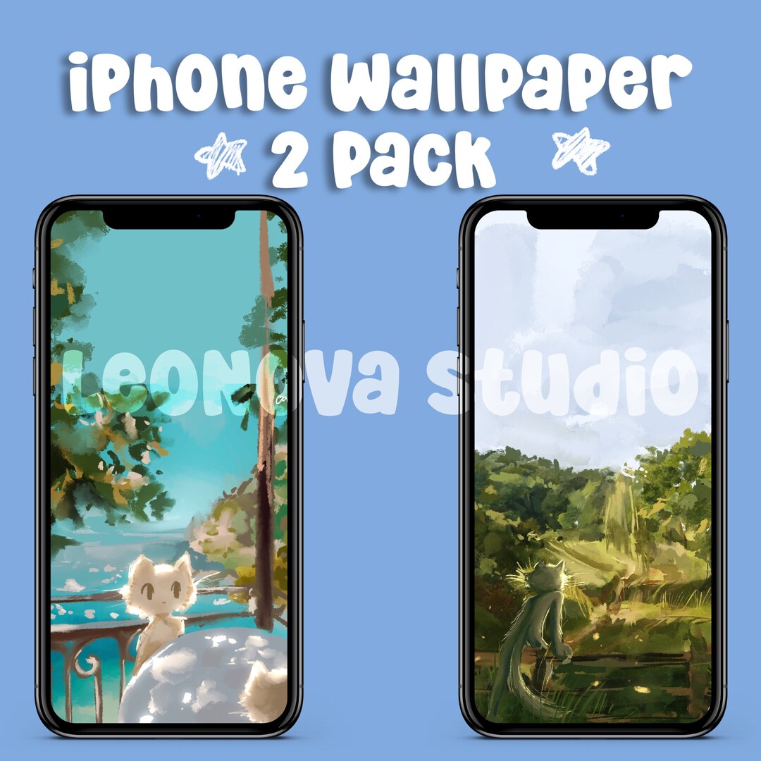 Fonds décran illustrés, fonds décran de peinture à la main iPhone, ensemble de fonds décran