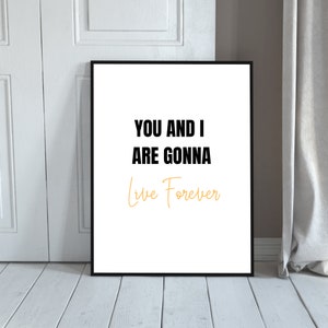 Oasis Live Forever Print - Song Lyric Print - Wall Décor - Wall Art