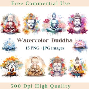 Watercolor Buddha Clipart, Little Buddha CU Clip Art, Meditation Jpg, Spiritual Illustration Image, Transparent Backgound pictures,300 DPI