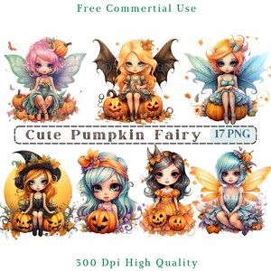 Pumpkin Fairy Clipart, Fall Fairies Clip Art, Halloween Fairy Image,Commercial Use, Transparent Background, 300 DPI, Cute Pumpkin Elf Png