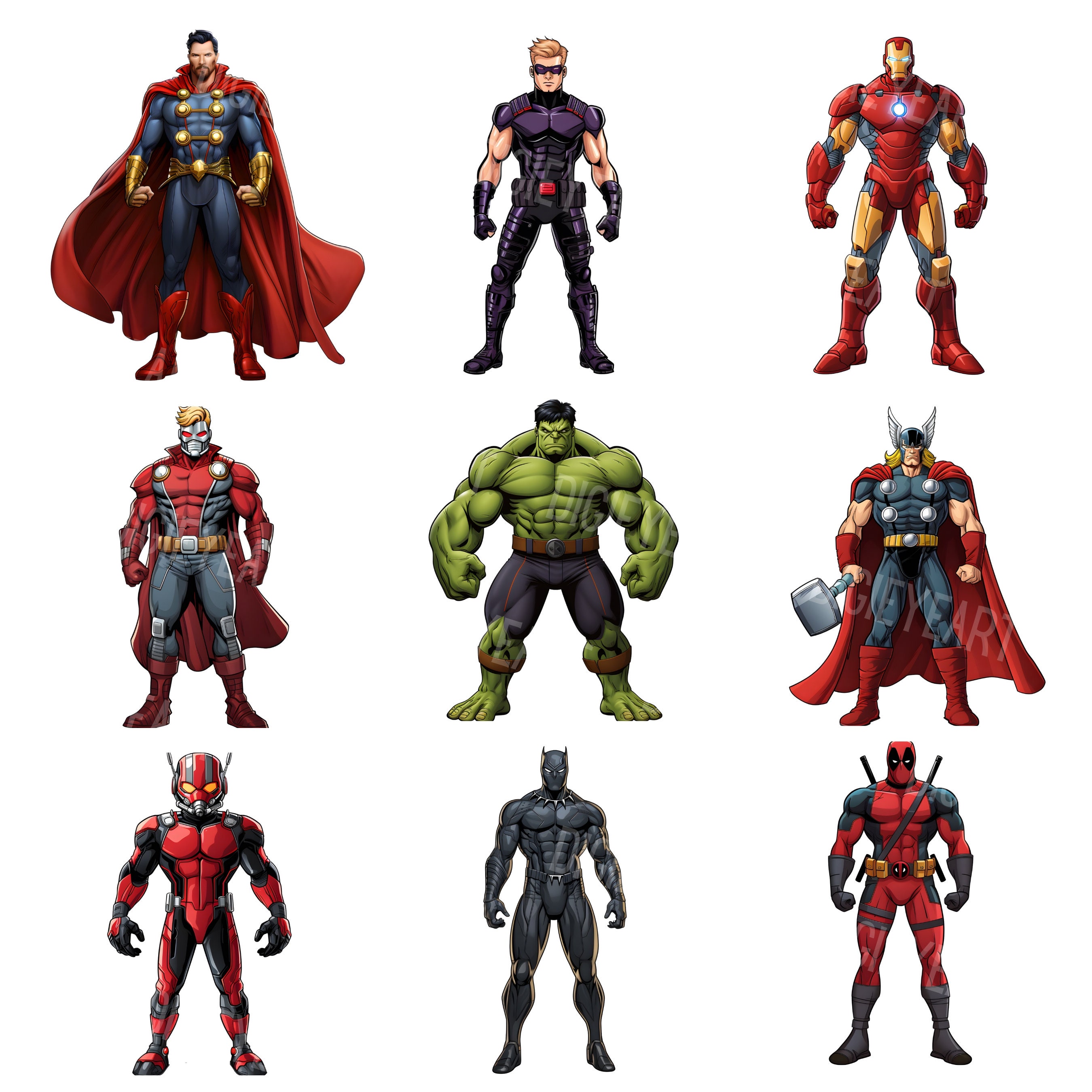 Marvel Superheroes Clipart, Adventures Clip Art Png, Hulk, Iron Man ...