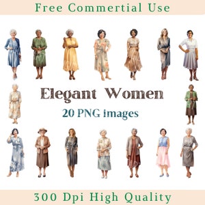 Elegant Women Clipart, Women Clip Art, Ethnic Diversity Images, Commercial Use, Transparent Background picture, 300 DPI, Ladies Png