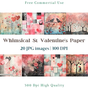 Carta d'amore stravagante, scene stravaganti di San Valentino, sfondo stravagante Jpg, sfondo di cuori del diario spazzatura, 300 DPI, carta Scrapbooking
