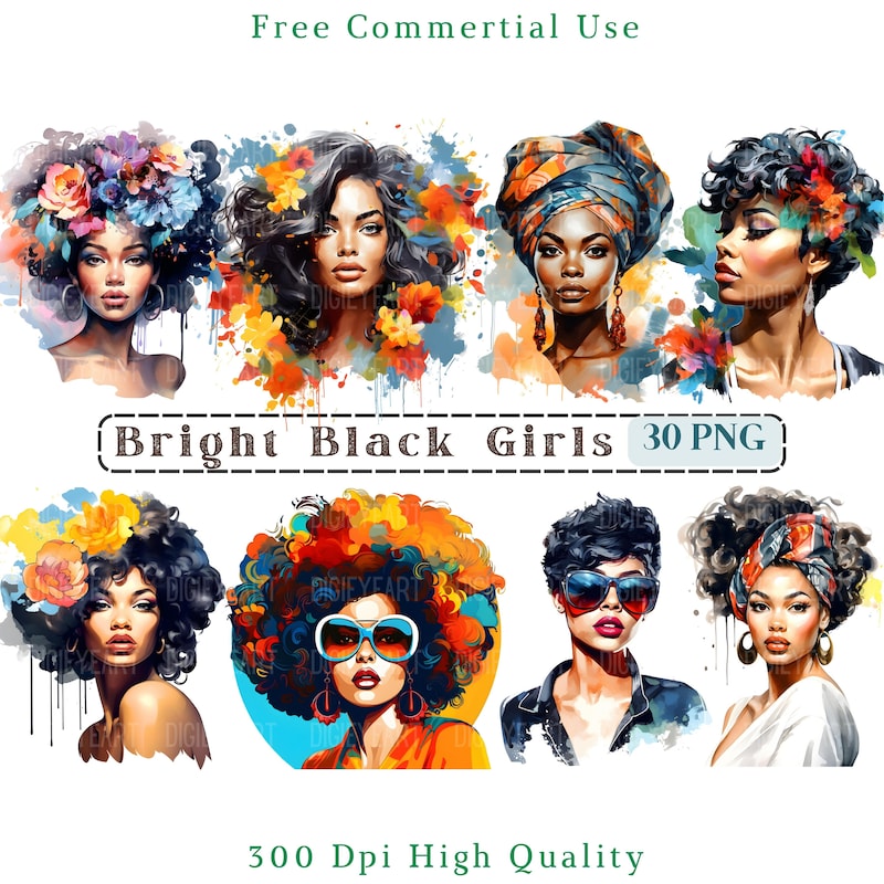 Black Girls Clip Art - Etsy