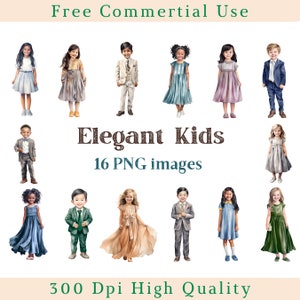 Elegante kinderclipart, kinderillustraties, kinderafbeelding, afbeeldingen etnische diversiteit, commercieel gebruik, transparante achtergrondafbeelding, jongen en meisje png