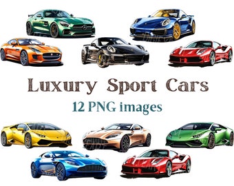 Luxury Sport Car Clipart, Sport Cars Art Png, Sport Auto Image, Commertial Use, Bundle Transparent Backgound picture,300 DPI, Transport Png