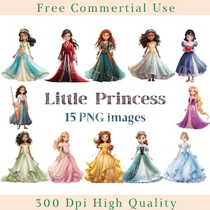 Niedliche kleine Prinzessin Clipart, Prinzessin Art Png, Fee Bild, kommerzielle Nutzung, Bündel transparenten Hintergrund Bild, 300 DPI, Prinzessinnen Png