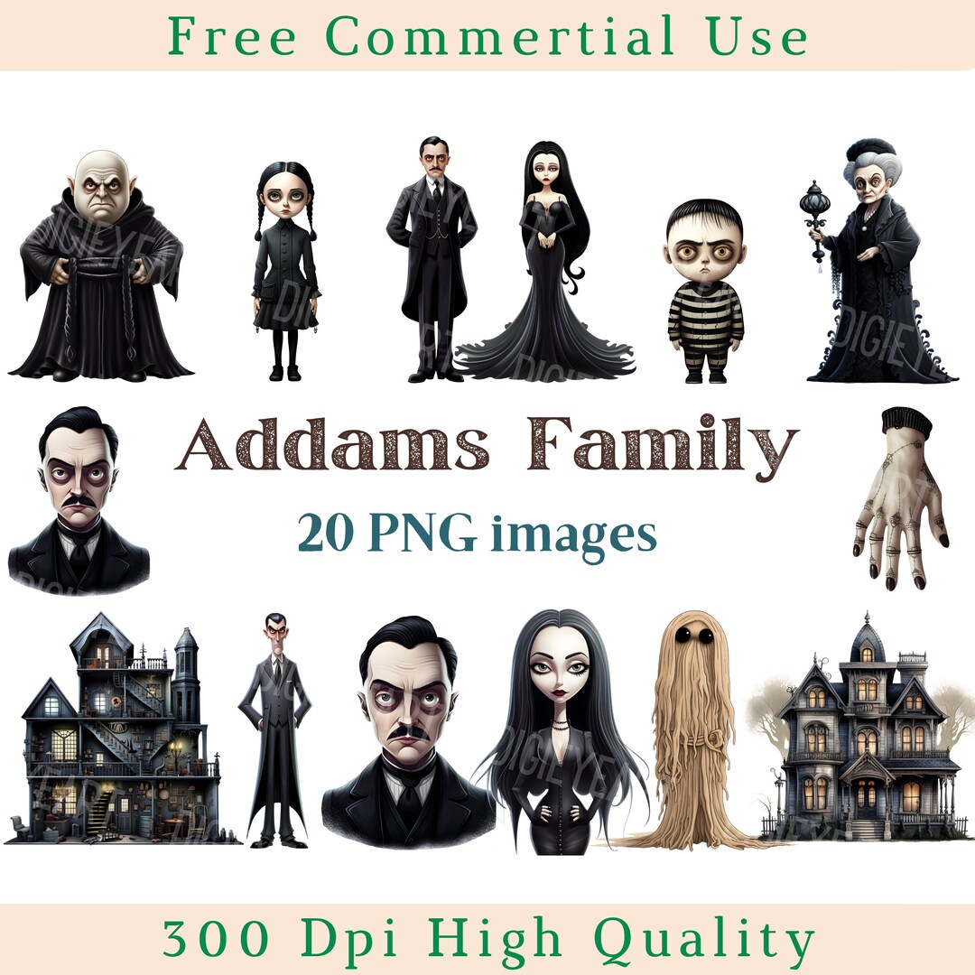 Addams Family Clipart Halloween Clip Art Spooky Image - Etsy Australia