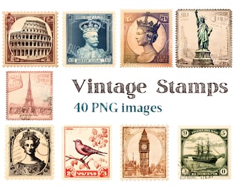 Vintage Stempel Clipart, Post Stempel Clip Art, Retro Post Stempel PNG, Menschen und Orte Stempel Bilder, transparenter Hintergrund Bilder, 300 DPI